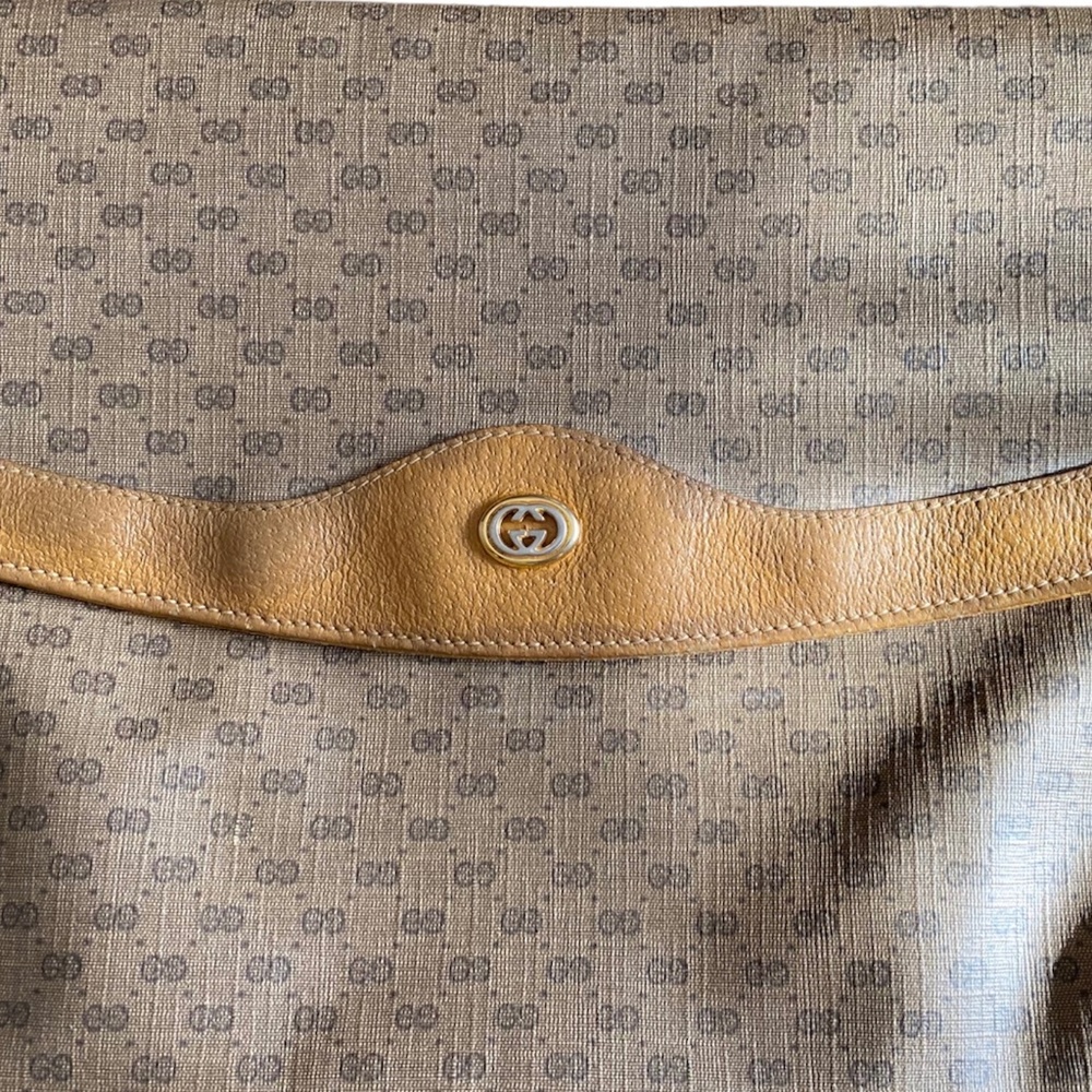 Authentic Vintage Gucci Large Clutch Bag Leather Brown Unisex - Picture 3 of 7